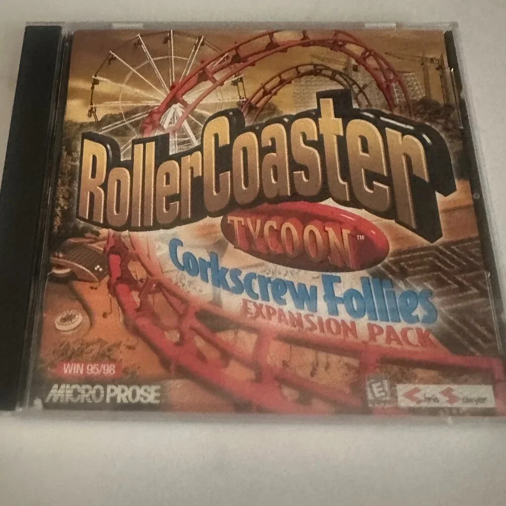 2 for $10 🎁Roller Coaster Tycoon Corkscrew Follies Expansion Pack CD-Rom
